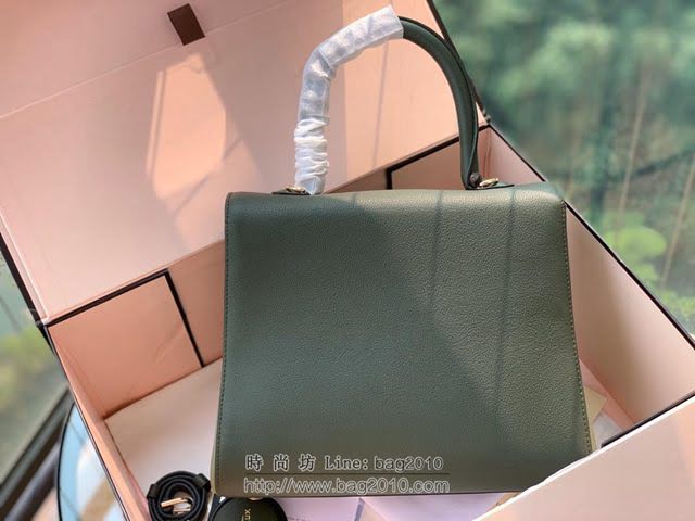DELVAUX女包 Brillant系列手袋 進口牛皮 德爾沃女手提包 女手腕包 DV0028 拼色綠 Delvaux女單肩包  fcs1365
